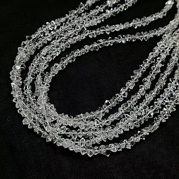 Natural Quartz Beads Strands, Chip, Faceted, Chip, 3.5~4x1.5~2mm, 228pcs/strand, 16 inch