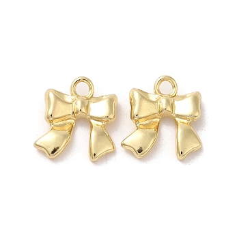 Rack Plating Alloy Pendant, Bowknot, Golden, 17.5x16x4mm, Hole: 3mm