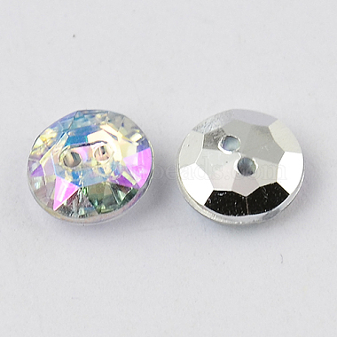 2-Hole Taiwan Acrylic Rhinestone Flat Round Buttons(BUTT-F015-21mm-14)-2