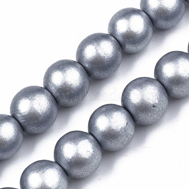 Light Grey Round Wood Beads