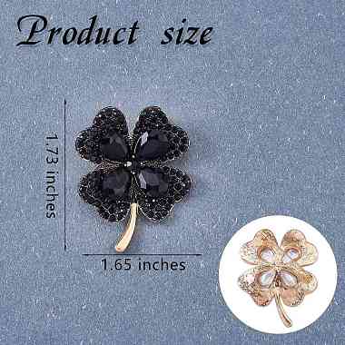 Cubic Zirconia Clover Brooch Pin(JBR105F)-3