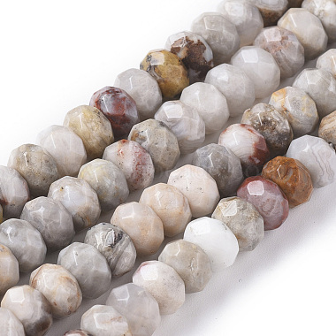 8mm Rondelle Natural Agate Beads
