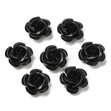 Black Flower Aluminum Beads