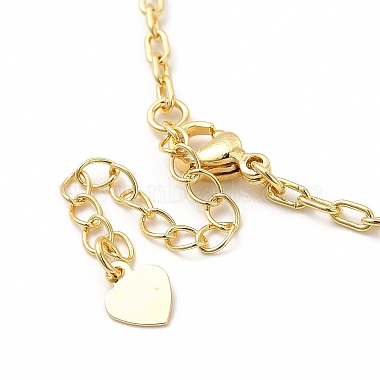 Colorful Cubic Zirconia Heart Pendant Necklace(NJEW-E074-03G)-4
