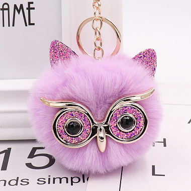 Plum Owl Alloy+Other Material Keychain