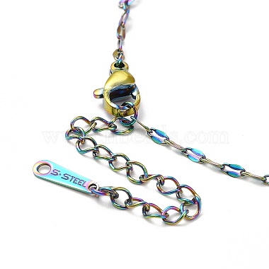 Placage ionique (ip) 304 collier de chaîne en acier inoxydable pour hommes femmes(NJEW-E076-02M)-3