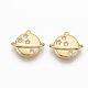 Brass Micro Pave Clear Cubic Zirconia Charms(X-ZIRC-Q021-022G-NF)-1