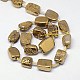 Electroplate Natural Druzy Quartz Crystal Cuboid Beads Strands(G-L043-07)-3