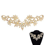 Crystal Rhinestone Cloth Patches, Flexible Sewing Crafts, Golden, 264x90x6mm(DIY-WH0683-62G)