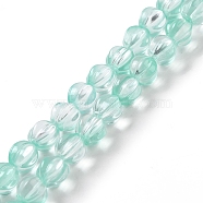 Transparent Glass Beads Strands, Lantern, Aquamarine, 8.5x7.5x8mm, Hole: 1.2mm, about 45~46pcs/strand, 14.37 inch(36.5cm)(GLAA-F114-02A-06)