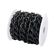 Aluminium Twisted Chains Curb Chains, Unwelded, Electrophoresis Black, 20x15x1.8mm, 5m/set(CHA-TA0001-05EB)