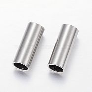 304 Stainless Steel Tube Beads, Stainless Steel Color, 15x6mm, Hole: 5mm(STAS-P128-11)