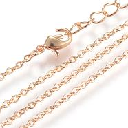 Iron Cable Chains Necklace Making, with Lobster Clasps, Soldered, Golden, 19.6 inch(50cm)(MAK-R016-50cm-G)