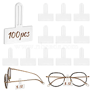 100Pcs Transparent PVC Glasses Price Tags Sleeve, Slip-on Eyeglasses Protector Label Tag Holder, Rectangle, Clear, 3.7x3x0.15cm, Hole: 18x2mm(CDIS-GA0001-04)