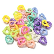 Opaque Acrylic Linking Rings, Quick Link Connectors, for Curb Chain Making, Twisted Heart, Mixed Color, 19.5x20.5x4mm, Inner Diameter: 7.5x12mm, about 595pcs/500g(SACR-Q198-01)