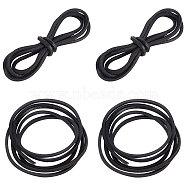 Cowhide Cord Shoelaces, for Shoe Accessories, Flat, Black, 1400x3.5x3.5mm(WL-WH0011-03A)