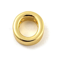 Brass Pendants, Real 18K Gold Plated, Letter O, 8x7.5x3mm, Hole: 1.2mm(KK-P263-13G-O)