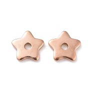 Ion Plating(IP) 304 Stainless Steel Beads, Star, Rose Gold, 6x6x1mm, Hole: 1.2mm(STAS-D185-02RG-01)