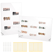 Elite 2 Sets 2 Style Assembled Acrylic Nail Art Display Rack, Ladder Nail Art Card Holder for Nail Salon, with Screws, Clear, Finished Product: 67x200~300x195~291mm, 1 set/style(ODIS-PH0001-65)