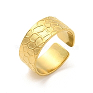 Ion Plating(IP) 304 Stainless Steel Open Cuff Rings, Real 18K Gold Plated, Inner Diameter: 17.5mm(RJEW-K245-94G)