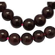 Gemstone Beads Strands, Natural Garnet, Grade AB, Round, Dark Red, 4mm, about 100pcs/strand, 15.5 inch(X-G-A036-AB)