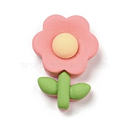 Opaque Resin Cabochons, Frosted Sunflower, Light Coral, 34x24x8.5mm(CRES-D014-02B)