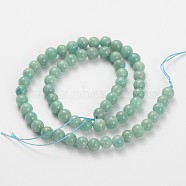 Natural Gemstone Amazonite Round Beads Strands, 6mm, Hole: 1mm, about 62pcs/strand, 15.3 inch(G-O030-6mm-11)