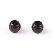 Round 304 Stainless Steel Spacer Beads, Electrophoresis Black, 2x1.5mm, Hole: 1mm(STAS-L176-04)