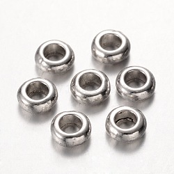 Alloy Spacer, Rondelle, Cadmium Free & Nickel Free & Lead Free, Antique Silver, 7x3mm, Hole: 4mm(EA540Y-NF)