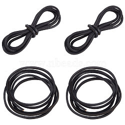 Cowhide Cord Shoelaces, for Shoe Accessories, Flat, Black, 1400x3.5x3.5mm(WL-WH0011-03A)