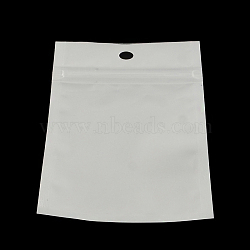 Pearl Film Plastic Zip Lock Bags, Resealable Packaging Bags, with Hang Hole, Top Seal, Self Seal Bag, Rectangle, White, 10x7cm, inner measure: 7x6cm(OPP-R003-7x10)