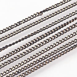 Electroplate Brass Twisted Chains, Diamond Cut Chains, Soldered, Faceted, Gunmetal & Golden, 2x1x0.4mm(CHC-E001-3)