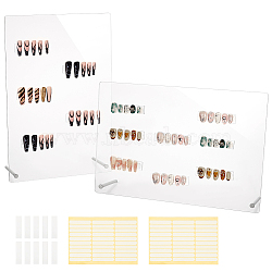 Elite 2 Sets 2 Style Assembled Acrylic Nail Art Display Rack, Ladder Nail Art Card Holder for Nail Salon, with Screws, Clear, Finished Product: 67x200~300x195~291mm, 1 set/style(ODIS-PH0001-65)