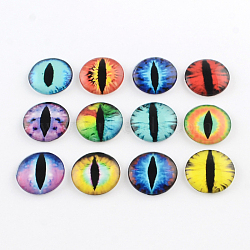 Half Round/Dome Dragon Eye Pattern Glass Flatback Cabochons for DIY Projects, Mixed Color, 25x6mm(X-GGLA-Q037-25mm-30)
