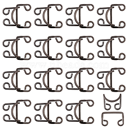 CHGCRAFT 16sets Alloy Buckles, Closure Sewing Fasteners for Garment Accessories, Gunmetal, Buckles: 25~28x16.5x1.5mm, Hole: 4x5mm; Hook: 23x19x8mm, Hole: 4x5mm(FIND-CA0008-39B)