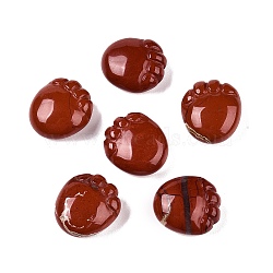 Natural Red Jasper Footprint Figurines, for Home Office Desktop Decoration, 25~25.5x22.5~23x12~13.5mm(DJEW-N003-02F)