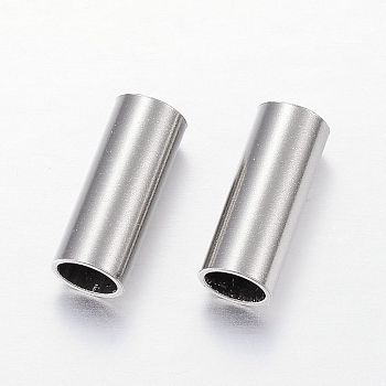 304 Stainless Steel Tube Beads, Stainless Steel Color, 15x6mm, Hole: 5mm
