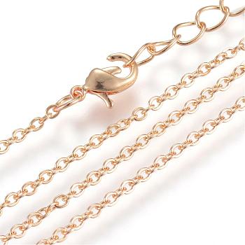 Iron Cable Chains Necklace Making, with Lobster Clasps, Soldered, Golden, 19.6 inch(50cm)