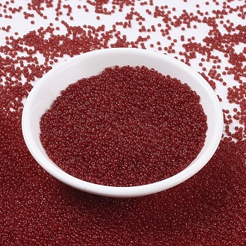 MIYUKI Round Rocailles Beads, Japanese Seed Beads, (RR141) Transparent Ruby, 11/0, 2x1.3mm, Hole: 0.8mm, about 5500pcs/50g