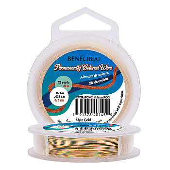 Round Craft Copper Wire, Light Gold, 0.6mm, 22 Gauge