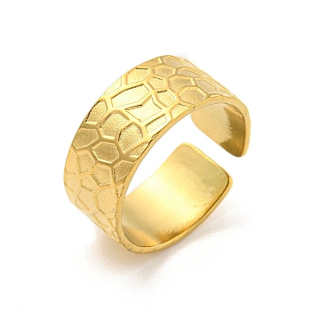 Ion Plating(IP) 304 Stainless Steel Open Cuff Rings, Real 18K Gold Plated, Inner Diameter: 17.5mm