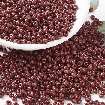 MIYUKI Round Rocailles Beads, Japanese Seed Beads, (RR4470) Duracoat Dyed Opaque Maroon, 8/0, 3mm, Hole: 1mm, about 2111~2277pcs/50g