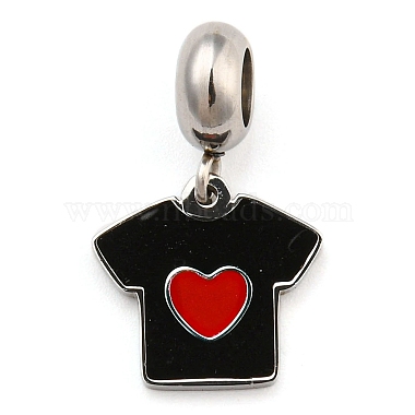 Black Clothes 304 Stainless Steel Dangle Charms
