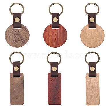 Mixed Color Mixed Shapes Wood Keychain
