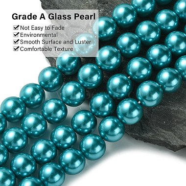 Eco-Friendly Glass Pearl Beads Strands(HY-A008-14mm-RB073)-3