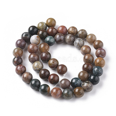 Natural Ocean Jasper Beads Strands(G-F668-26-8mm)-2