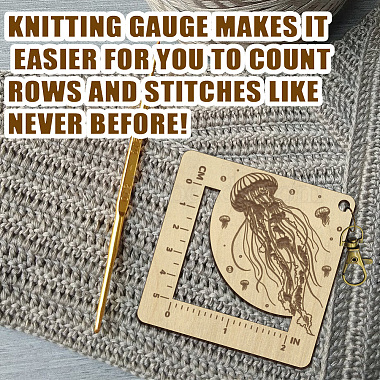 Wooden Square Frame Crochet Ruler(DIY-WH0536-008)-4