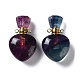 Natural Fluorite Heart Perfume Bottle Pendants(G-A026-09)-2