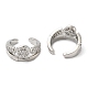 Rack Plating Brass Micro Pave Cubic Zirconia Flat Round Cuff Earrings(EJEW-E290-09P)-2