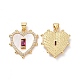 Brass Micro Pave Cubic Zirconia Pendants(ZIRC-F134-22G)-2